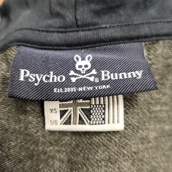 PSYCHO BUNNY Kid's Warwick Color Block Logo Hoodie In Heather Storm Size XS 5-6 - Picture 9 of 16